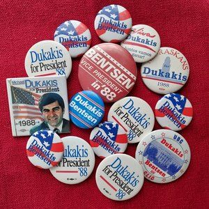Dukakis for President Campaign Button Collection